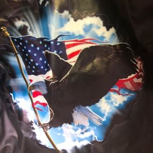 American Eagle Carrying American Flag Tire Cover